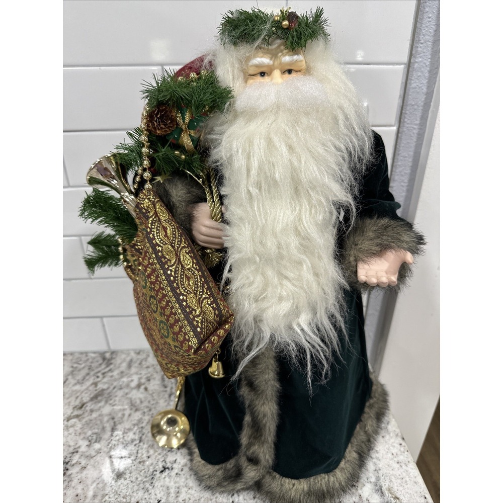 Santa Claus Christmas Tree Topper Table Decoration 20'' Tall Porcelain VTG